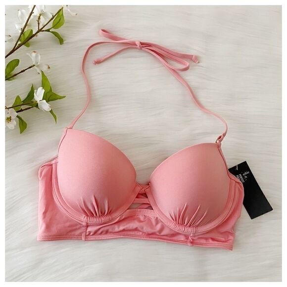 NWT A&F Push Up Plunge Bikini Bra Top 34C - Picture 1 of 9